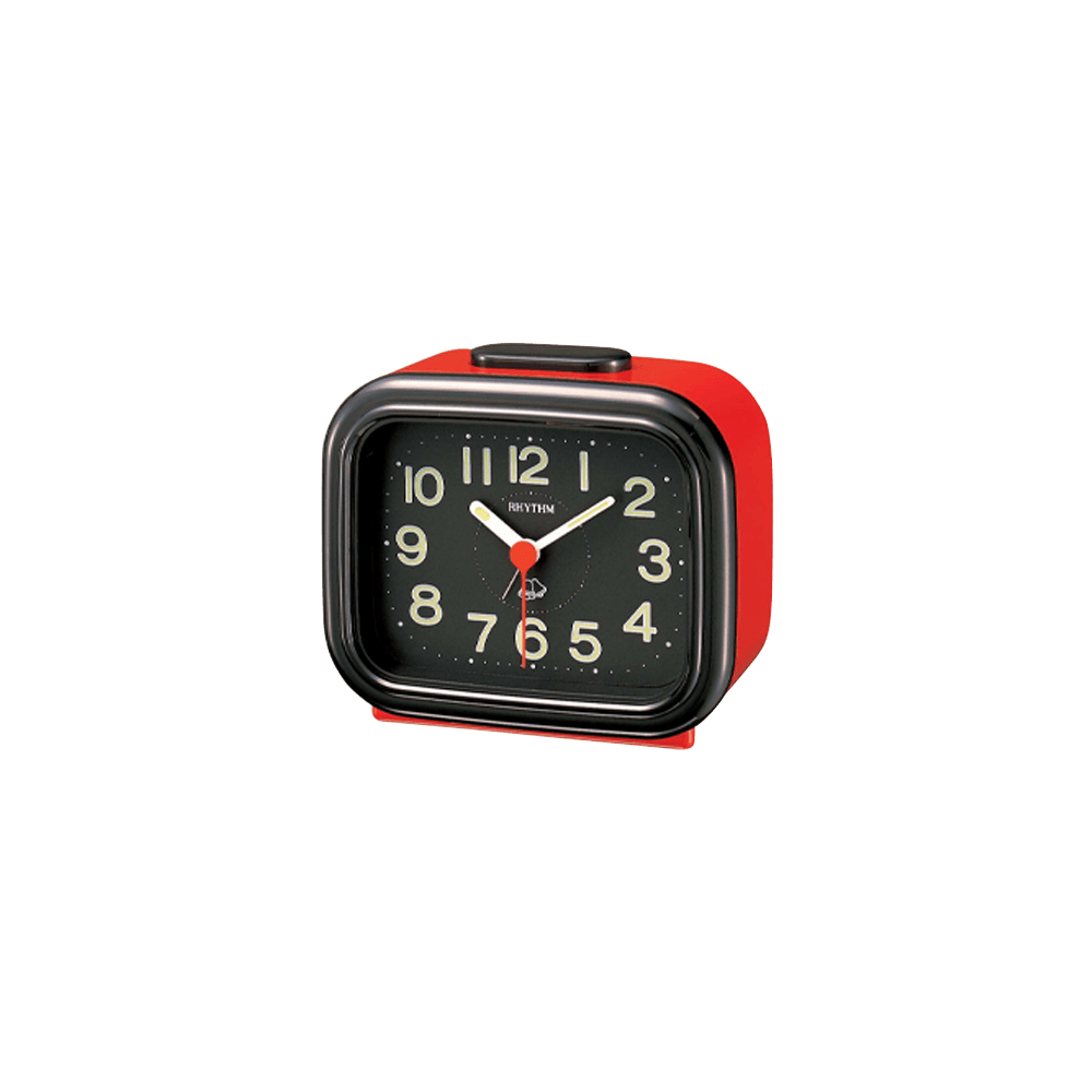 Basic Bell Alarm Clocks Plastic Red-Black (4RA888-R01)