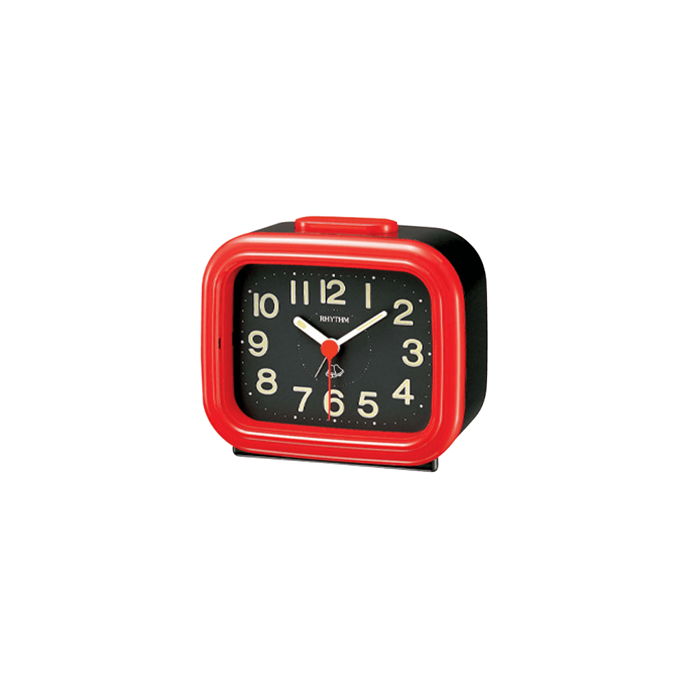 Basic Bell Alarm Clocks Plastic Black-Red (4RA888-R02)