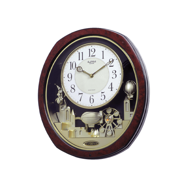 Musical Motion Clock Plastic Wood Grain (4MH850WU23)